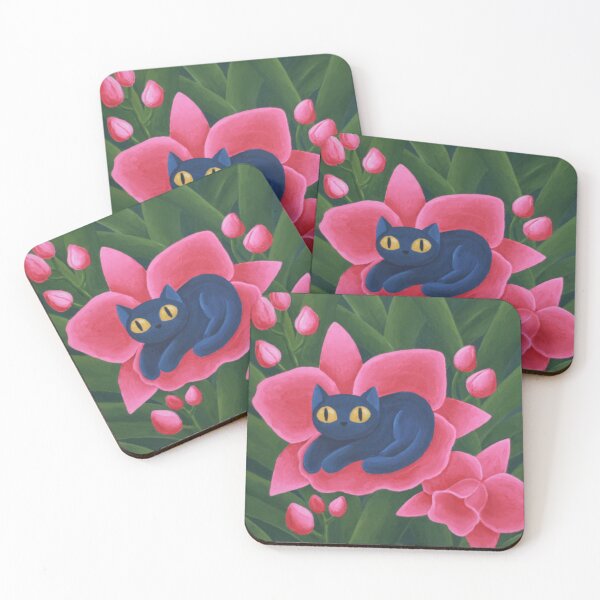 Item preview, Cat and orchid flowers designed and sold by Viaire.