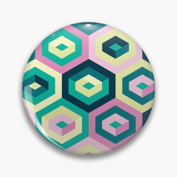 Item preview, Hexagons pattern in chartreuse, green and pink colors designed and sold by IngaDesign.