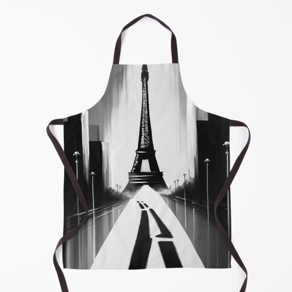 Item preview, Eiffel Tower in black and white, in the style of an abstract oil painting designed and sold by Tim Münnig.