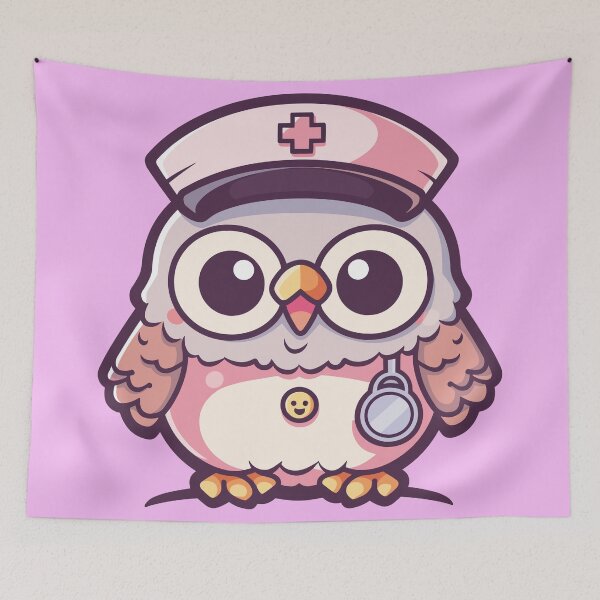 Artikelvorschau, Kawaii Eule als Krankenschwester entworfen und verkauft von FurFashion.
