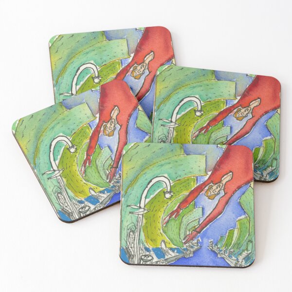 Item preview, E.J. Gold Watercolor "Descending Angel" designed and sold by ProsperityPath.