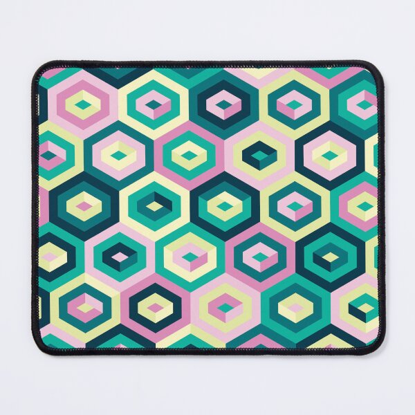 Item preview, Hexagons pattern in chartreuse, green and pink colors designed and sold by IngaDesign.