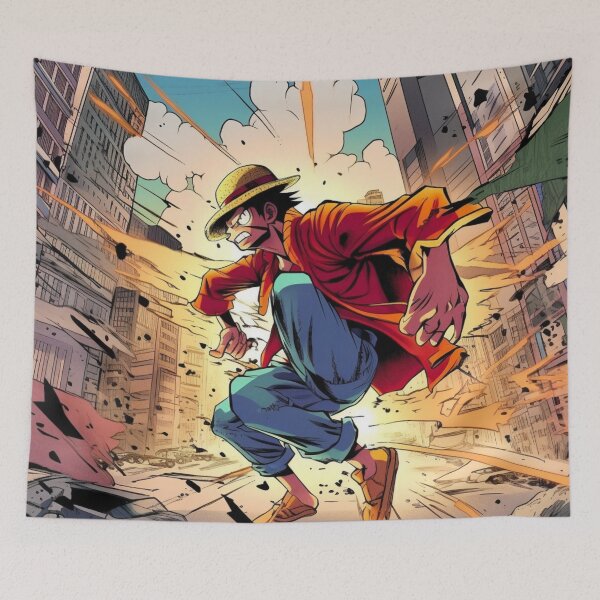 Item preview, Punching Through the Chaos: Monkey D. Luffy in Action designed and sold by RobotBadGuy0.
