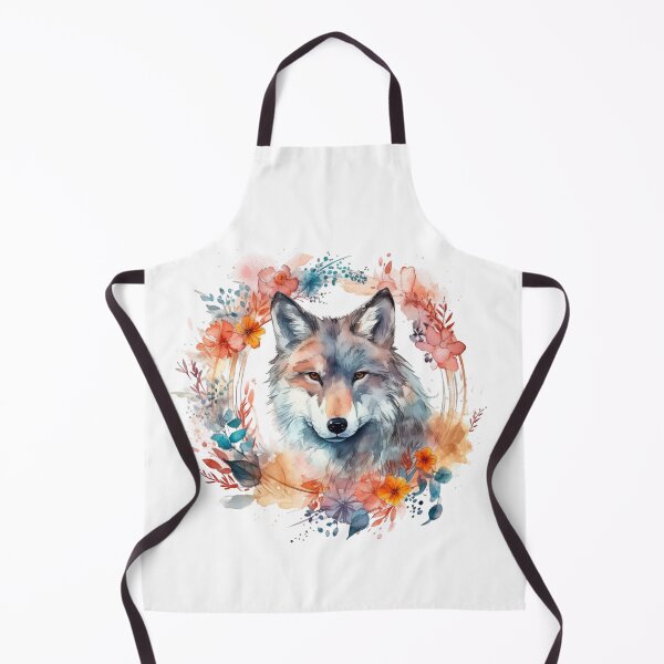 Item preview, Colorful Wolf With Flowers designed and sold by letsgetinspired.