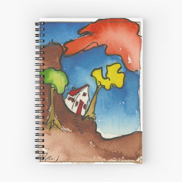 Item preview, E.J. Acuarela dorada "Granja en el valle" designed and sold by ProsperityPath.