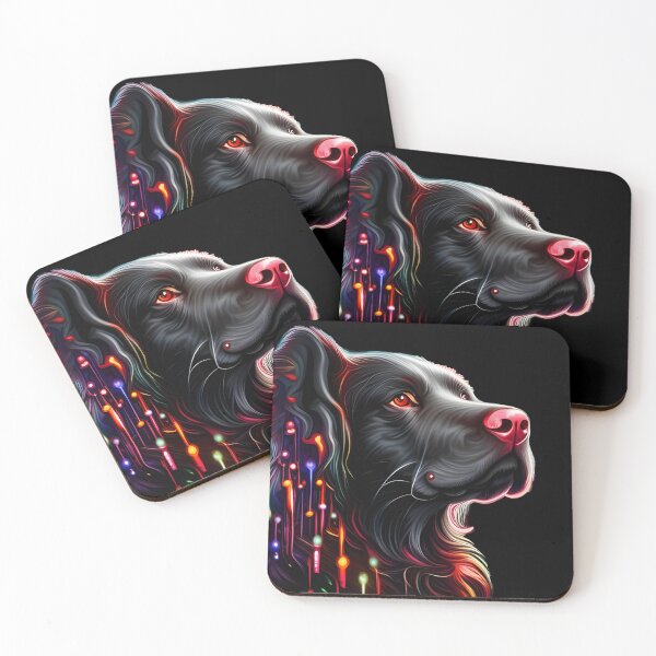 Item preview, Magical Black Dog with Colored Lights designed and sold by WitchyWare.
