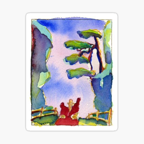 Item preview, E.J. Gold Watercolor "Trees on the Hillside" designed and sold by ProsperityPath.
