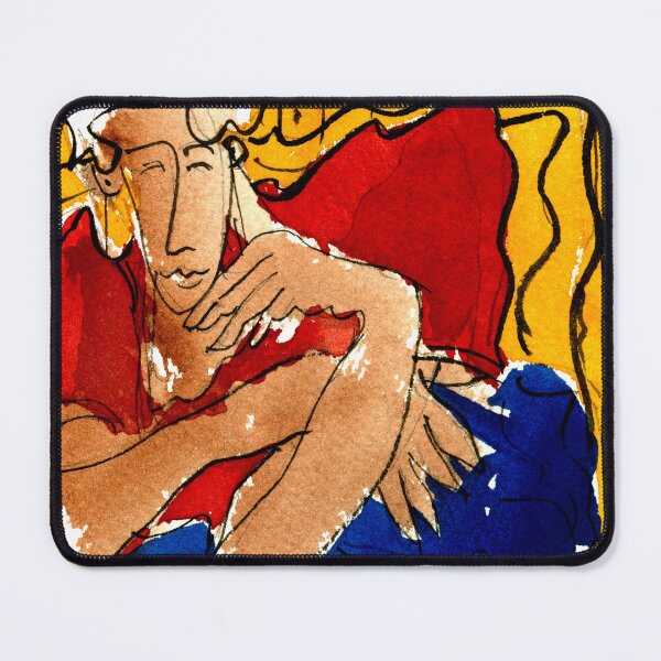 Artikelvorschau, E.J. Gold Aquarell "Frau in Rot" entworfen und verkauft von ProsperityPath.