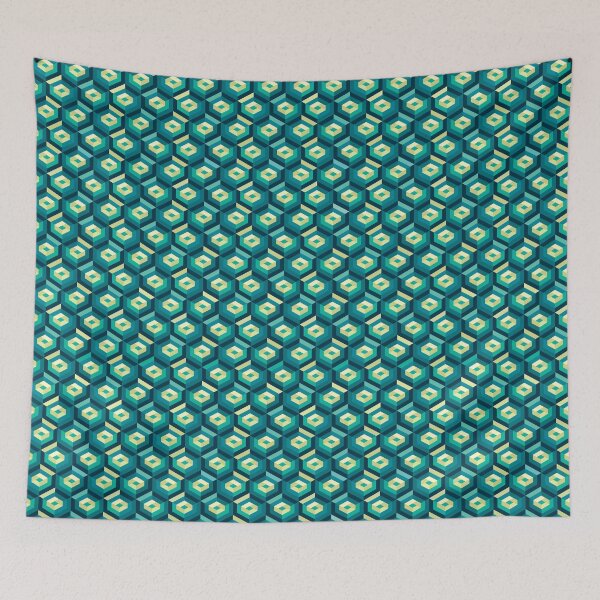 Item preview, Green hexagon pattern designed and sold by IngaDesign.