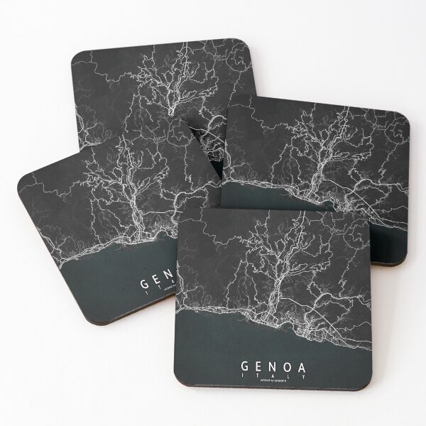Item preview, Genoa City Map of Liguria, Italy - Dark designed and sold by deMAP.