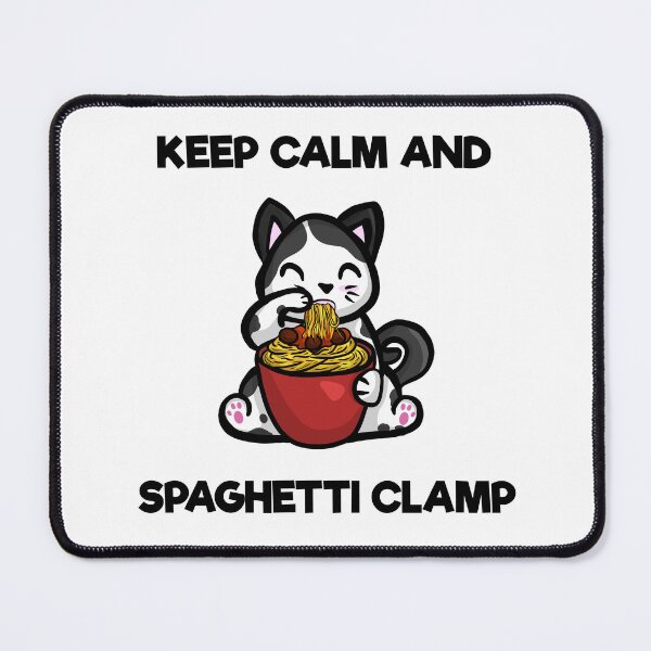Item preview, Keep Calm and Spaghetti Clamp / Cat Eating Spaghetti / Cute Cartoon Animal and Food Illustration designed and sold by impressionofmel.