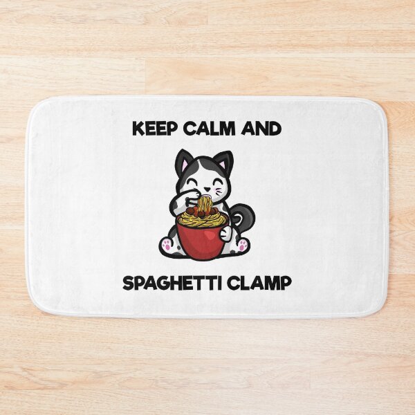 Item preview, Keep Calm and Spaghetti Clamp / Cat Eating Spaghetti / Cute Cartoon Animal and Food Illustration designed and sold by impressionofmel.