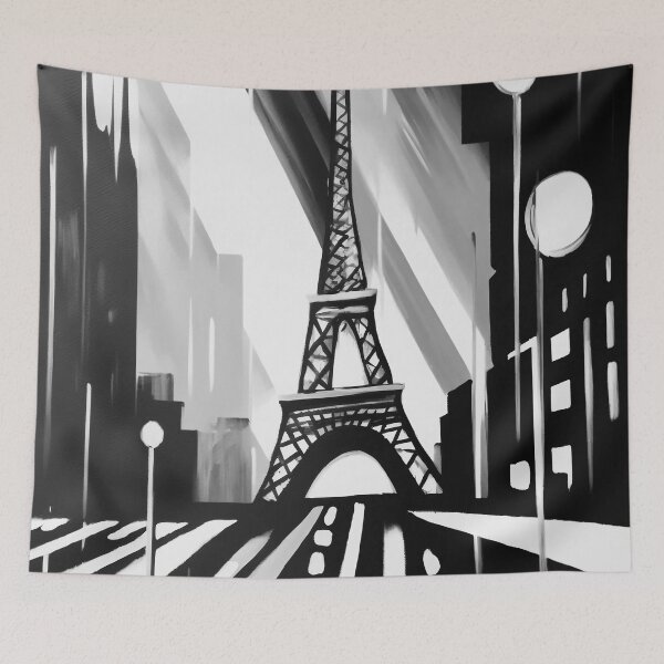 Item preview, Eiffel Tower in Paris, abstract and black and white designed and sold by Tim Münnig.