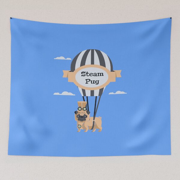 Item preview, STEAM PUG - Cool Funny Comic Pug Dog Shirt Design designed and sold by Super3.