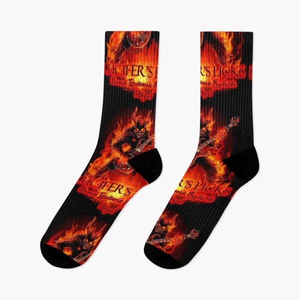 Item preview, Lucifer's Licks: Demon Guitarist Rocks the Abyss! designed and sold by AntibodyDP7.