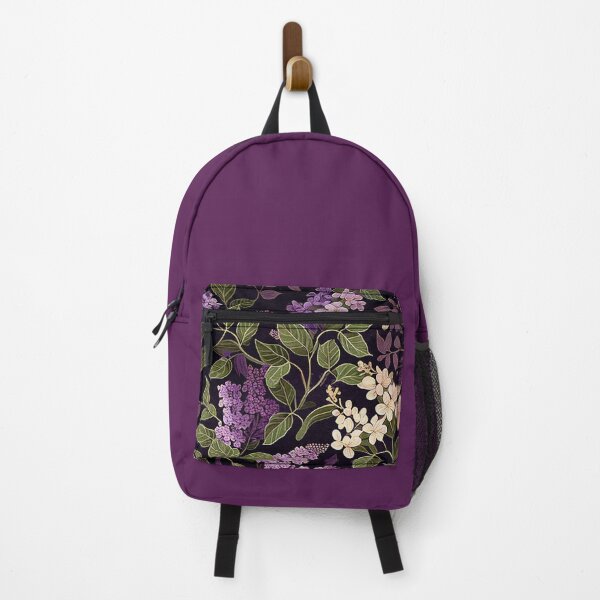 Item preview, Purple Lilac Flower Black Botanical Floral Nature Pattern designed and sold by suivezmoi.