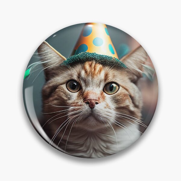Item preview, Cat with a party hat designed and sold by Pixel-wise.