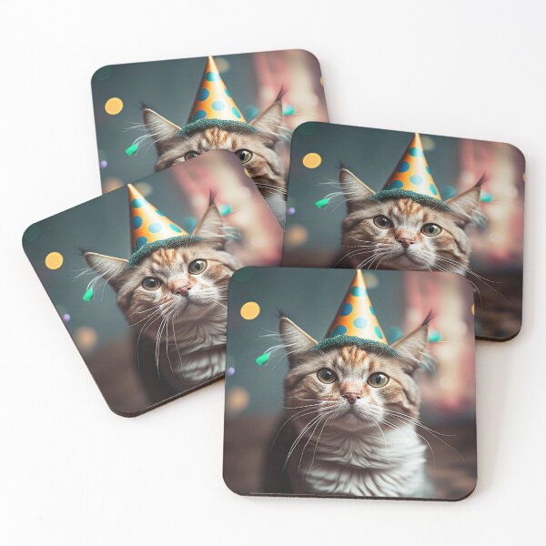 Item preview, Cat with a party hat designed and sold by Pixel-wise.