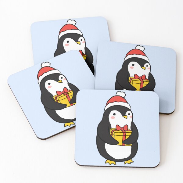 Item preview, Cute christmas penguin holding a gift  designed and sold by Yarafantasyart.