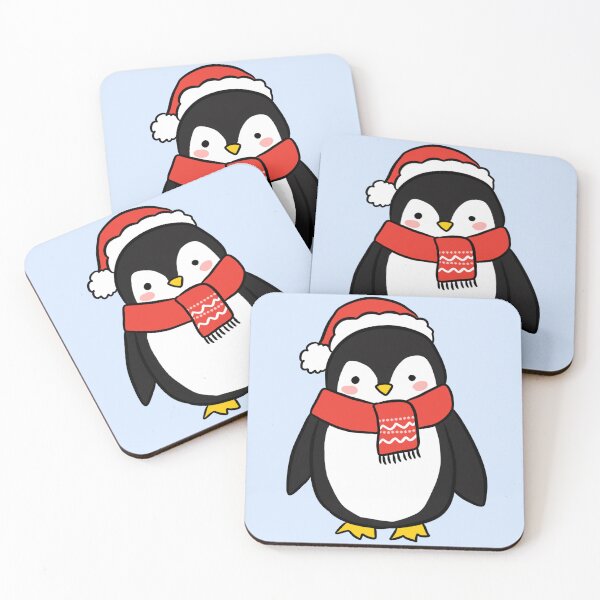 Item preview, Cute christmas penguin wearing a scarf  designed and sold by Yarafantasyart.