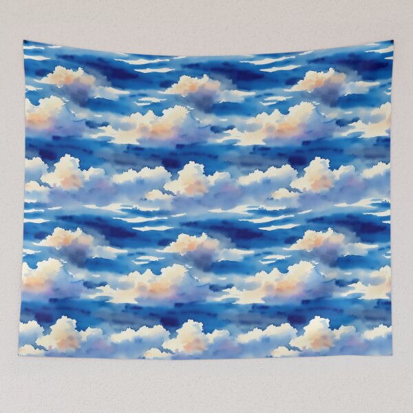 Item preview, Clouds in the Sky Seamless Pattern, Watercolor designed and sold by Girly-Universe.