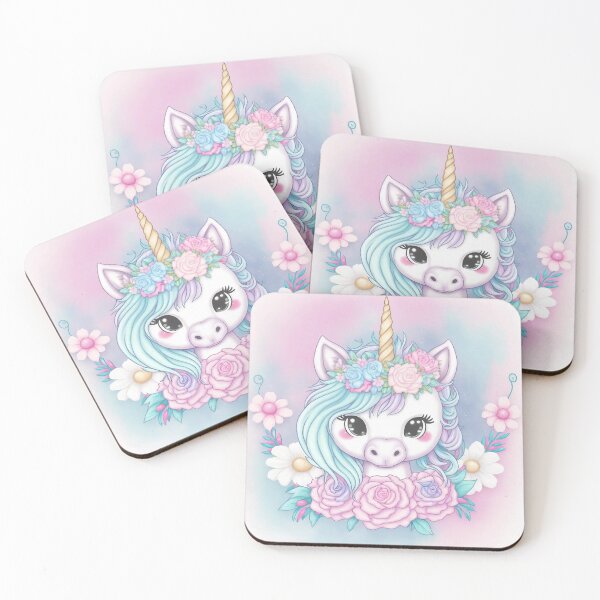 Item preview, Cute Pastel Unicorn Flowers designed and sold by MythicPrompts.