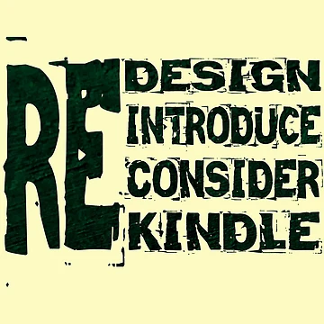 Artwork thumbnail, Redesign Reintroduce Reconsider Rekindle Green Sticker, by KesDesigns ⭐⭐⭐⭐⭐