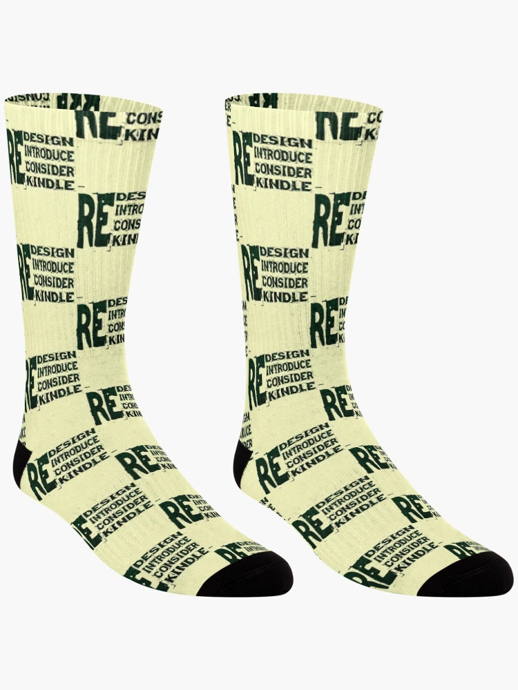 Thumbnail 3 of 5, Socks, Redesign Reintroduce Reconsider Rekindle Green Sticker, designed and sold by KesDesigns ⭐⭐⭐⭐⭐.