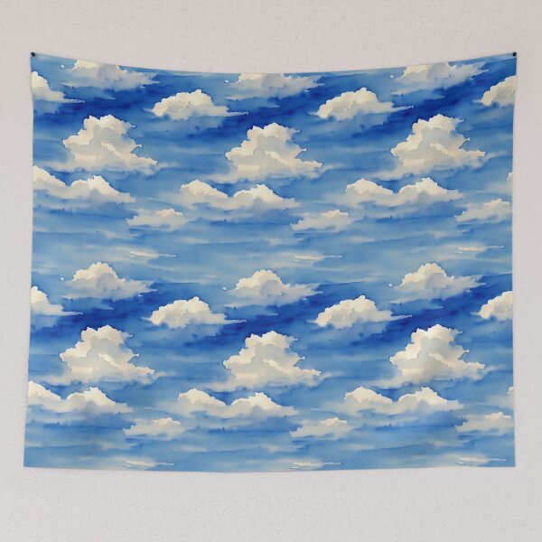 Item preview, Clouds in the Sky Seamless Pattern, Watercolor designed and sold by Girly-Universe.