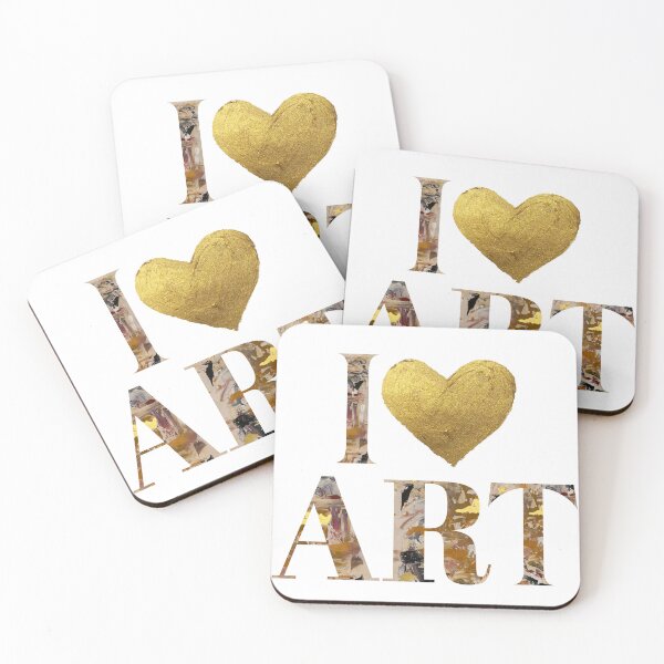 Item preview, I love art, I love art in gold, I love art golden designed and sold by marianarussoart.