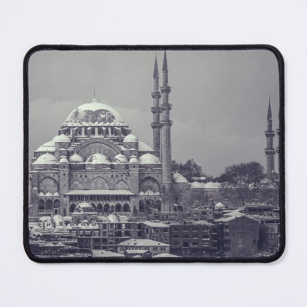 Item preview, Winter Mosque in Black and White I Istanbul Photography designed and sold by KEnzPhotography.