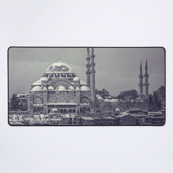 Item preview, Winter Mosque in Black and White I Istanbul Photography designed and sold by KEnzPhotography.