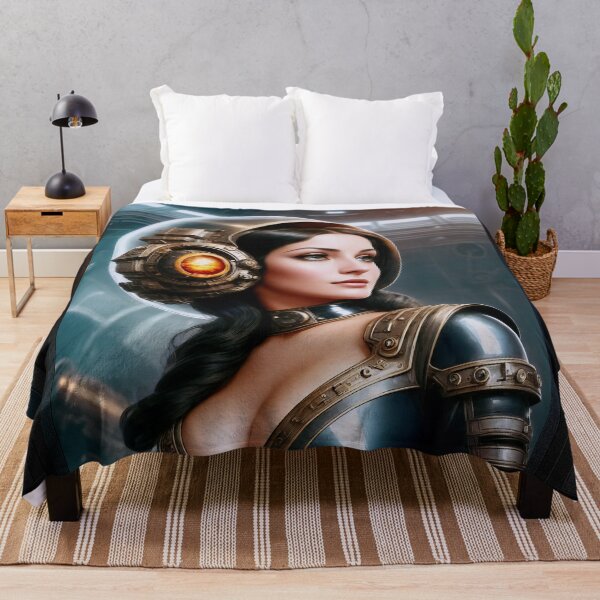 Item preview, The Navigator Retro Girl Portrait Of The Arkasan Space Age Alluring AI Concept Art Illustration by Xzendor7 designed and sold by Xzendor7 Digital Art Creations.