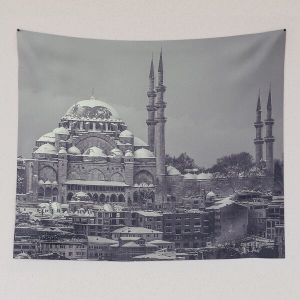 Item preview, Winter Mosque in Black and White I Istanbul Photography designed and sold by KEnzPhotography.