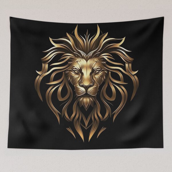Item preview, Gold lion head logo for marketing company designed and sold by Yaksza.
