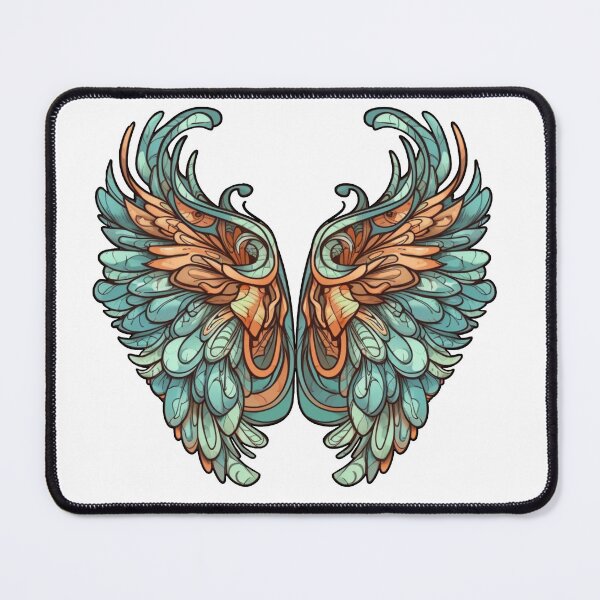 Item preview, Green Orange Angel Wings designed and sold by ValHeid.