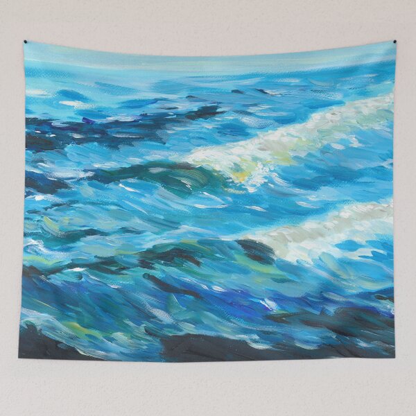 Item preview, Nature and landscapes, blue landscape, indigo sea designed and sold by anaozzart.