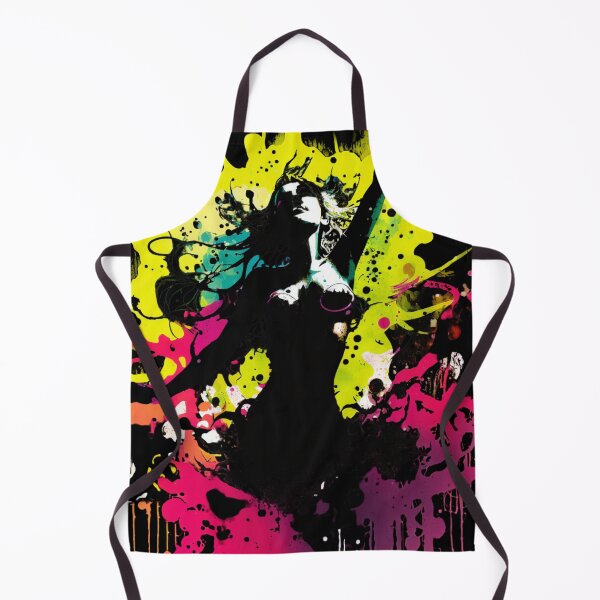 Item preview, A black ink painting and dripping watercolor happy woman. designed and sold by Yaksza.
