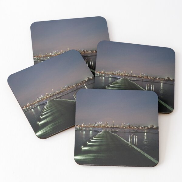 Item preview, St Kilda Pier Sunset Melbourne City Views Night designed and sold by Michael Voyler.