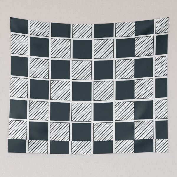 Item preview, Navy Blue Black White Checkerboard Pattern designed and sold by Nisha Prabhu.