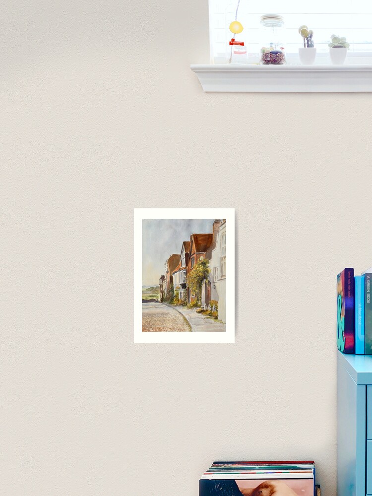 Watercolour of a lane in Rye East Sussex England