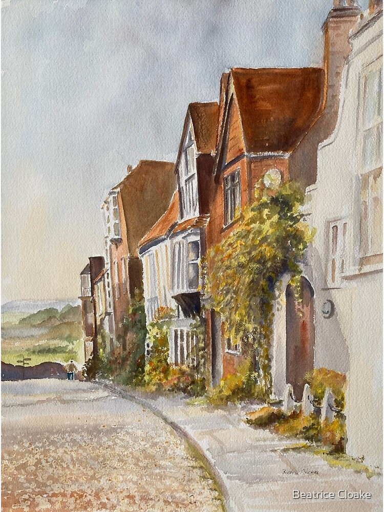 Watercolour of a lane in Rye East Sussex England