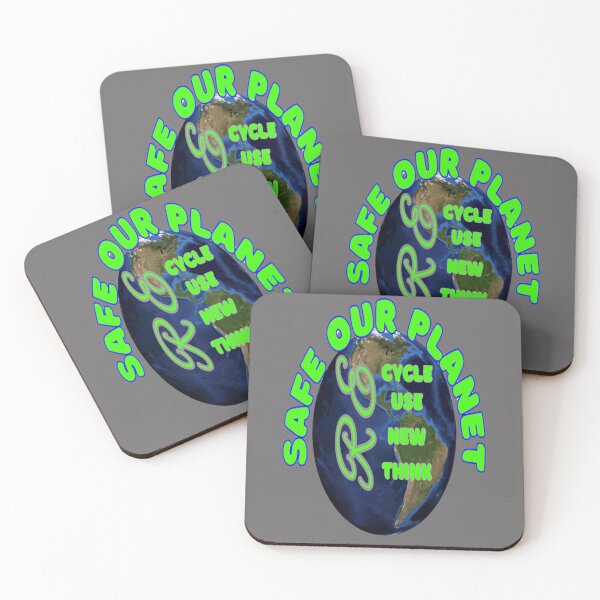 Item preview, Safe our Planet Recycle Reuse Renew Rethink Crisis Environmental Activism Earth Day Lettering Design, go green safe our planet design inspired by nature designed and sold by Adri Barnard.