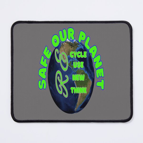 Item preview, Safe our Planet Recycle Reuse Renew Rethink Crisis Environmental Activism Earth Day Lettering Design, go green safe our planet design inspired by nature designed and sold by Adri Barnard.