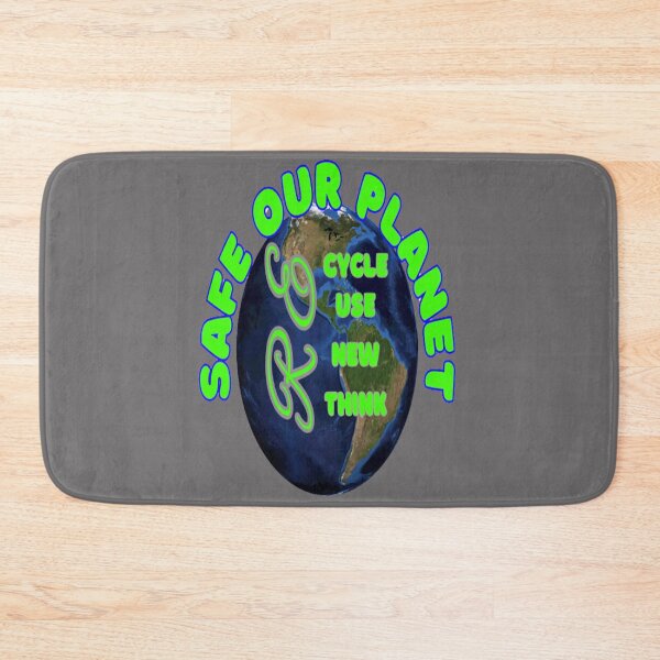 Item preview, Safe our Planet Recycle Reuse Renew Rethink Crisis Environmental Activism Earth Day Lettering Design, go green safe our planet design inspired by nature designed and sold by Adri Barnard.