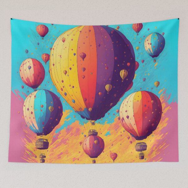 Item preview, Pastel Hot Air Balloons on Pink and Blue Background designed and sold by Aaron2610.