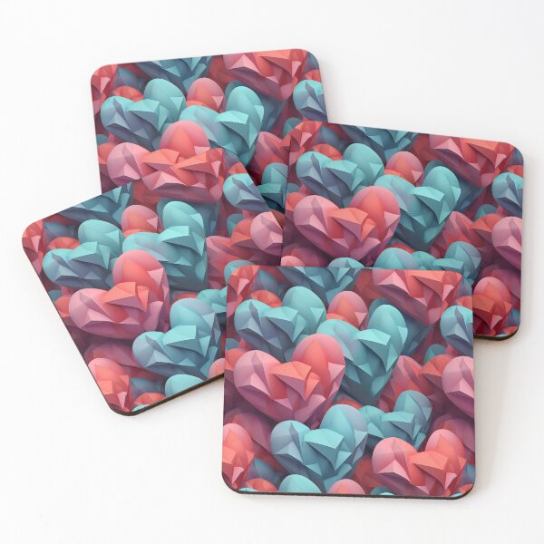 Item preview, Pastel Diamond 3D Heart Pattern designed and sold by FuschDesigns.