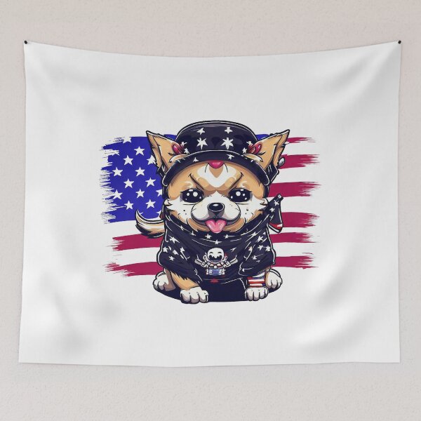 Item preview, Cute Dog 4th Of July Red, White, and Punk designed and sold by ChromaArtistic.