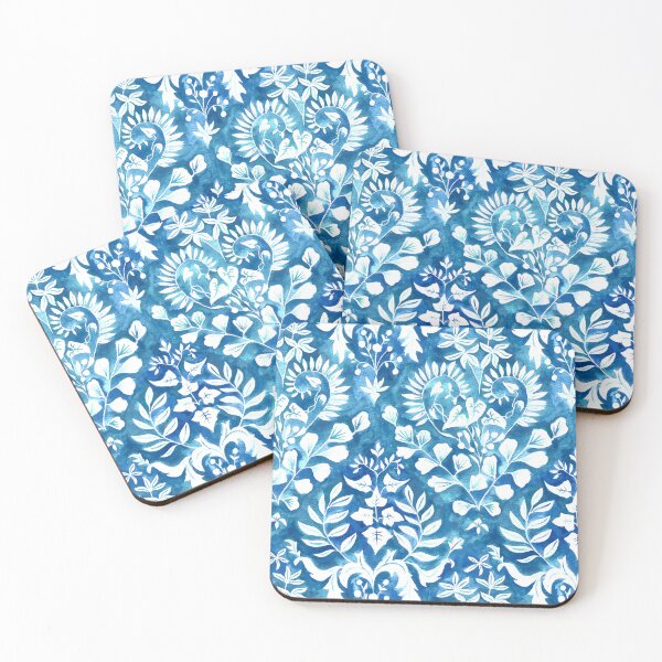 Item preview, Negative Space Botanical Watercolor - Cobalt Blue designed and sold by TigaTiga.