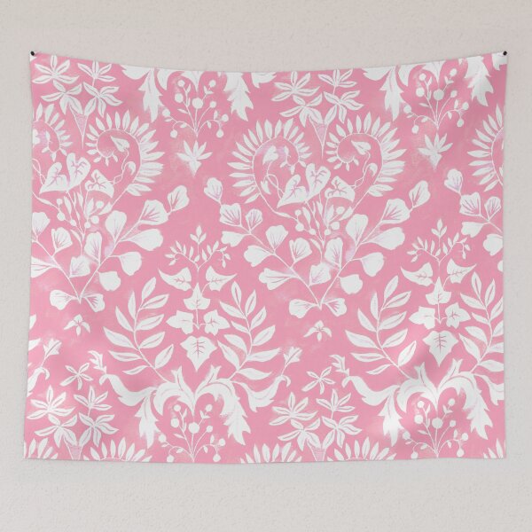 Item preview, Negative Space Botanical Watercolor - Pink Lace designed and sold by TigaTiga.